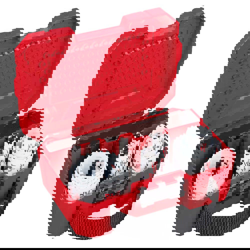 Utility Hole Saw Kit: 11 Pc, 3/4 to 2-1/2